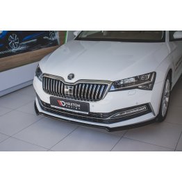 Накладка сплиттер на передний бампер на Skoda Superb III рестайл